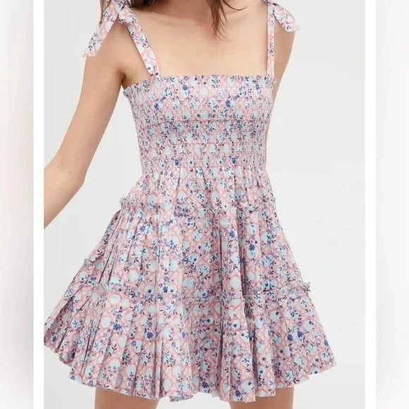 Hill House Home Ribbon Charlotte Nap Dress Pink Vine size Small - Picture 4 of 4